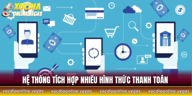 Hệ thống tích hợp nhiều hình thức thanh toán 